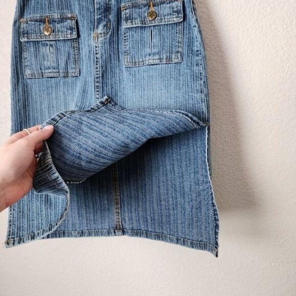 BUBBLEGUM VINTAGE 90s Ribbed Denim Skirt Y2K grunge coquette mini - Picture 10 of 10